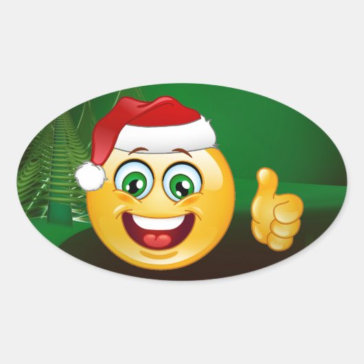 Sticker Ovale santa claus emojis (Devant)