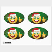 Sticker Ovale santa claus emojis (Feuille)