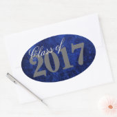 Sticker Ovale Sapphire Grad | Blue Royal Cobalt Azure Année (Enveloppe)