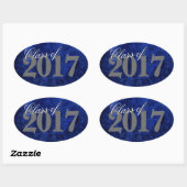 Sticker Ovale Sapphire Grad | Blue Royal Cobalt Azure Année (Feuille)