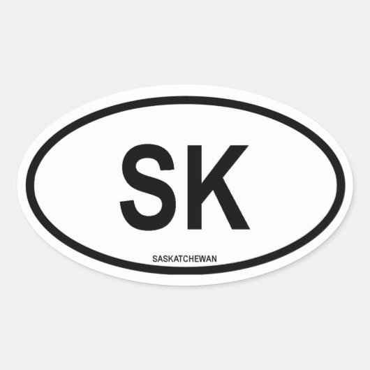 Sticker Ovale Saskatchewan "SK" (Devant)