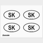 Sticker Ovale Saskatchewan "SK" (Feuille)