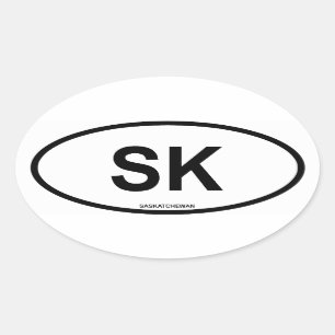 Sticker Ovale Saskatchewan "SK "