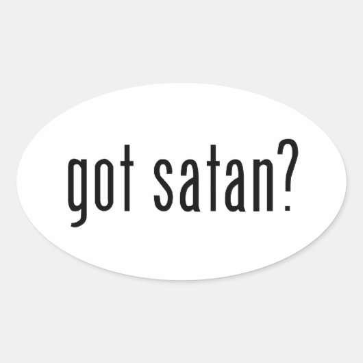Sticker Ovale satan ? (Devant)