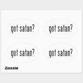 Sticker Ovale satan ? (Feuille)