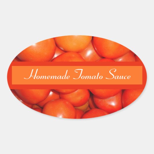 Sticker Ovale Sauce tomate/Étiquette de canne épicé (Devant)