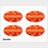 Sticker Ovale Sauce tomate/Étiquette de canne épicé (Feuille)