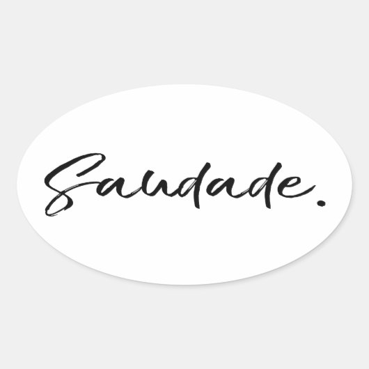 Sticker Ovale Saudade Noir (Devant)