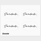 Sticker Ovale Saudade Noir (Feuille)