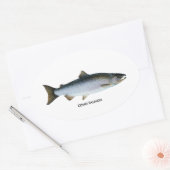Sticker Ovale Saumon coho (Enveloppe)