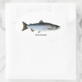 Sticker Ovale Saumon coho (Sac)