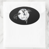 Sticker Ovale Sauter ~ Cheval et papillon (Sac)