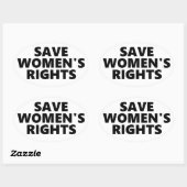 Sticker Ovale Sauver les droits des femmes (Feuille)