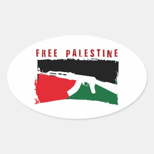 Sticker Ovale Sauvez la Palestine (Devant)