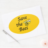 Sticker Ovale Sauvez les abeilles (Enveloppe)