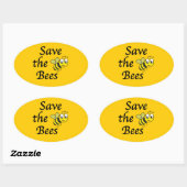 Sticker Ovale Sauvez les abeilles (Feuille)