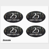 Sticker Ovale Sceau d'enveloppe du 25 ans (Feuille)