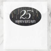 Sticker Ovale Sceau d'enveloppe du 25 ans (Sac)