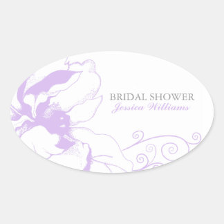 Sticker Ovale Sceau d'enveloppe florale chic