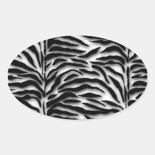 Sticker Ovale Sceau d'enveloppe noire Zèbre (Devant)