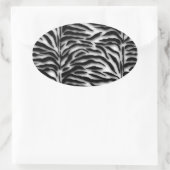 Sticker Ovale Sceau d'enveloppe noire Zèbre (Sac)