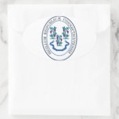 Sticker Ovale Sceau d'État du Connecticut, États-Unis (Sac)