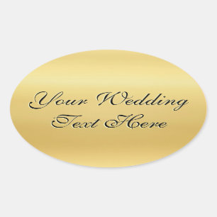 Sticker Ovale Sceau Mariage or personnalisable