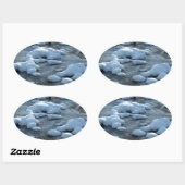Sticker Ovale Scène arctique (Feuille)