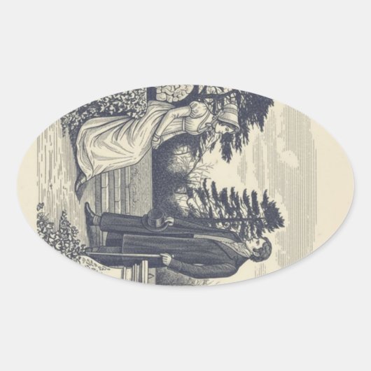 Sticker Ovale Scène de Darcy & Elizabeth (Devant)