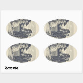 Sticker Ovale Scène de Darcy & Elizabeth (Feuille)