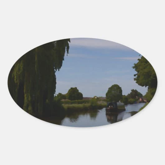 Sticker Ovale Scène du canal anglais (Devant)