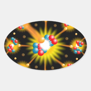 Sticker Ovale Science de la fission nucléaire