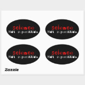 Sticker Ovale Science et non superstition (Feuille)
