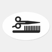 Sticker Ovale Scissors et Comb (Devant)