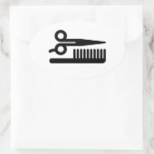 Sticker Ovale Scissors et Comb (Sac)