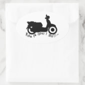 Sticker Ovale Scooter ou E-Bike - Voici comment je roule! (Sac)