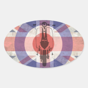 Sticker Ovale Scooter Union Jack Cible art
