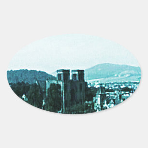 Sticker Ovale Scotland Inverness Castle Art snap-38784 jGibney