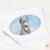 Sticker Ovale Scottish Deerhound Peinture - Cute Original Chien  (Enveloppe)