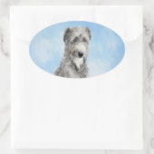 Sticker Ovale Scottish Deerhound Peinture - Cute Original Chien  (Sac)
