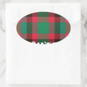 Sticker Ovale Scottish Royal À damiers Tartan Plaid avec texte (Sac)