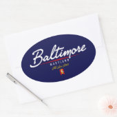 Sticker Ovale Script Baltimore (Enveloppe)
