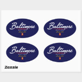 Sticker Ovale Script Baltimore (Feuille)