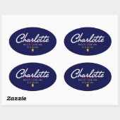 Sticker Ovale Script Charlotte (Feuille)