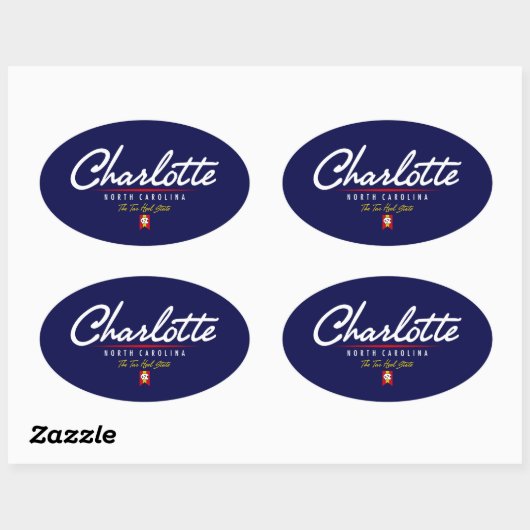 Sticker Ovale Script Charlotte (Feuille)