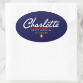 Sticker Ovale Script Charlotte (Sac)