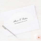 Sticker Ovale Script de calligraphie classique Simple Blanc (Enveloppe)