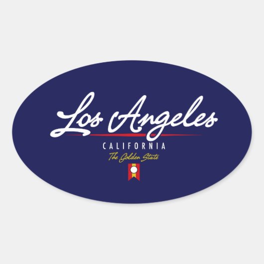 Sticker Ovale Script Los Angeles (Devant)