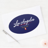 Sticker Ovale Script Los Angeles (Enveloppe)
