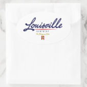 Sticker Ovale Script Louisville (Sac)